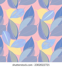 Textured tree branch.Vector.Image on white and color background.Seamless pattern.