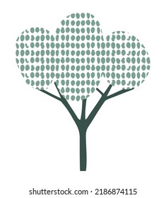 textured tree design over white