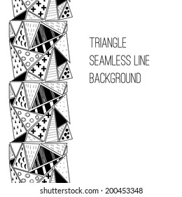 Textured triangles seamless line background.