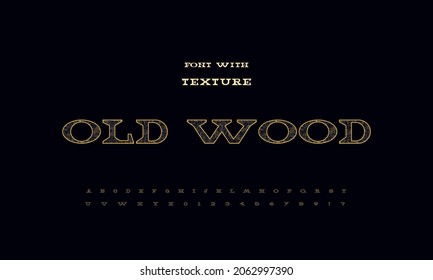 Textured typeface. Vector handmade alphabet. Grunge textured font. Vector illustration