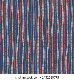Textured uneven thick lines background. Seamless striped pattern. Endless ornament with wavy irregular stripes.