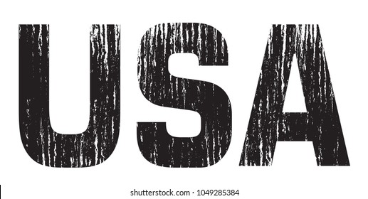 Textured USA letters.USA word in grunge style.