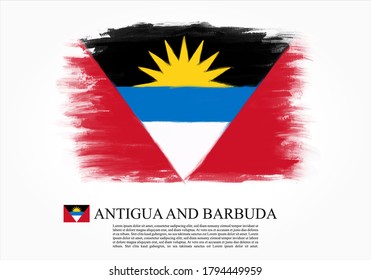 Textured and vector flag of Antigua and Barbuda drawn with brush strokes. Texture and vector flag of Antigua and Barbuda drawn with brush strokes.