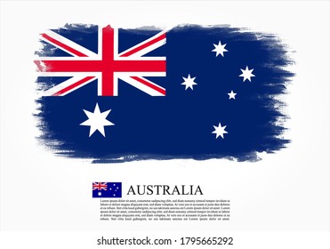 Textured and vector flag of Australia drawn with brush strokes. Texture and vector flag of Australia drawn with brush strokes.