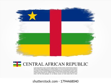 Bandera texturizada y vectorial de la República Centroafricana dibujada con pinceladas. Bandera de textura y vector de la República Centroafricana dibujada con pinceladas.