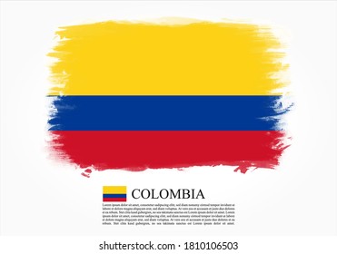 Textured and vector flag of Colombia drawn with brush strokes. Texture and vector flag of Austria drawn with brush strokes.