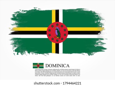 Textured and vector flag of Dominica drawn with brush strokes. Texture and vector flag of Dominica drawn with brush strokes.