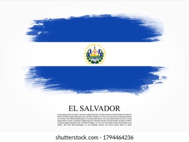 Textured and vector flag of El Salvador drawn with brush strokes. Texture and vector flag of El Salvador drawn with brush strokes.