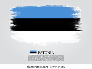 Textured and vector flag of Estonia drawn with brush strokes. Texture and vector flag of Estonia drawn with brush strokes.