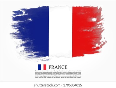 Textured and vector flag of France drawn with brush strokes. Texture and vector flag of France drawn with brush strokes.