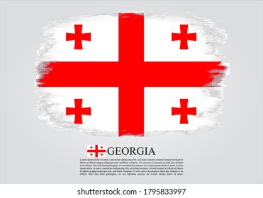 Textured and vector flag of Georgia drawn with brush strokes. Texture and vector flag of Georgia drawn with brush strokes.