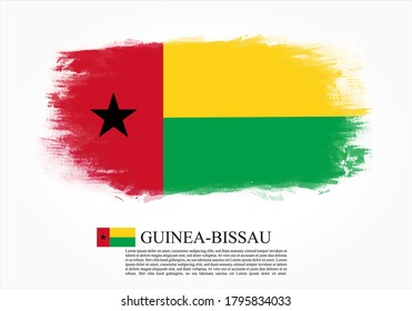Textured and vector flag of Guinea - Bissau drawn with brush strokes. Texture and vector flag of Guinea - Bissau drawn with brush strokes.
