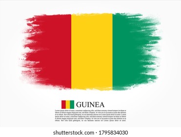 Textured and vector flag of Guinea drawn with brush strokes. Texture and vector flag of Guinea drawn with brush strokes.