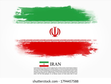 Textured and vector flag of Iran drawn with brush strokes. Texture and vector flag of Iran drawn with brush strokes.