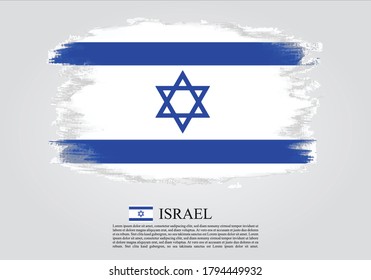 Texturierte und Vektorflagge von Israel mit Pinselstrichen gezeichnet. Textur und Vektorflagge von Israel mit Pinselstrichen gezeichnet.