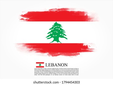 Textured and vector flag of Lebanon drawn with brush strokes. Texture and vector flag of Lebanon drawn with brush strokes.