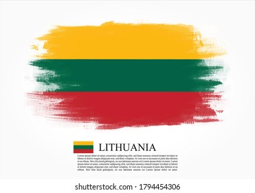 Textured and vector flag of Lithuania drawn with brush strokes. Texture and vector flag of Lithuania drawn with brush strokes.