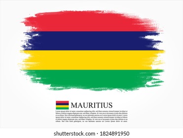 Textured and vector flag of Mauritius drawn with brush strokes. Texture and vector flag of Mauritius drawn with brush strokes.