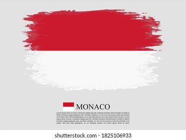 Textured and vector flag of Monaco drawn with brush strokes. Texture and vector flag of Monaco drawn with brush strokes.