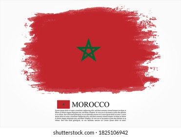 Textured and vector flag of Morocco drawn with brush strokes. Texture and vector flag of Morocco drawn with brush strokes.