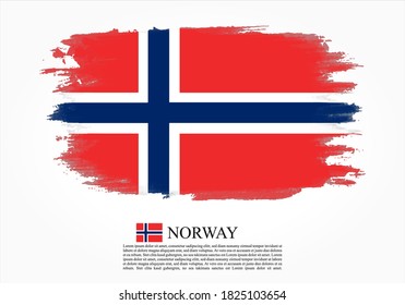 Textured and vector flag of Norway drawn with brush strokes. Texture and vector flag of Norway drawn with brush strokes.