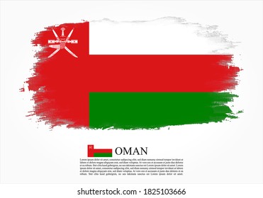 Textured and vector flag of Oman drawn with brush strokes. Texture and vector flag of Oman drawn with brush strokes.