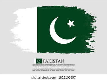 Bandera texturizada y vectorial de Pakistán dibujada con pinceladas. Bandera de textura y vector de Pakistán dibujada con pinceladas.