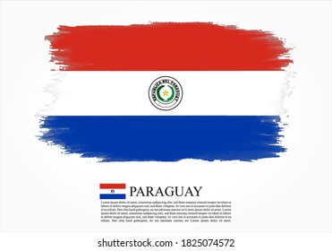 Bandera texturizada y vectorial de Paraguay dibujada con pinceladas. Bandera textura y vector del Paraguay dibujada con pinceladas.