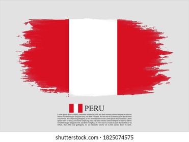 Textured and vector flag of Peru drawn with brush strokes. Texture and vector flag of Peru drawn with brush strokes.