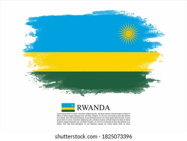 Textured and vector flag of Rwanda drawn with brush strokes. Texture and vector flag of Rwanda drawn with brush strokes.