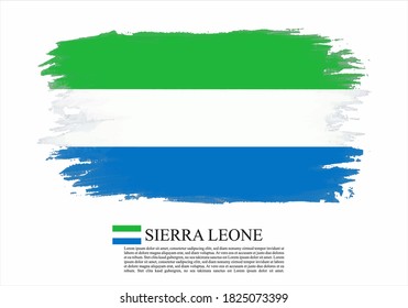 Textured and vector flag of Sierra Leone drawn with brush strokes. Texture and vector flag of Sierra Leone drawn with brush strokes.