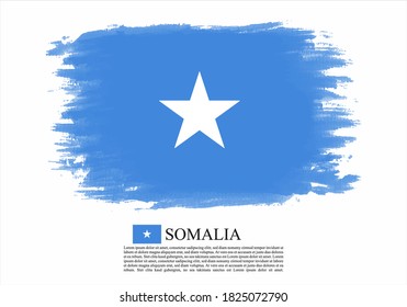 Bandera texturizada y vectorial de Somalia dibujada con pinceladas. Bandera de la textura y los vectores de Somalia dibujada con pinceladas.