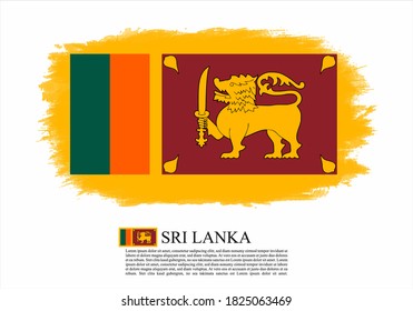 Bandera texturizada y vectorial de Sri Lanka dibujada con pinceladas. 