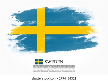 Textured and vector flag of Sweden drawn with brush strokes. Texture and vector flag of Sweden drawn with brush strokes.