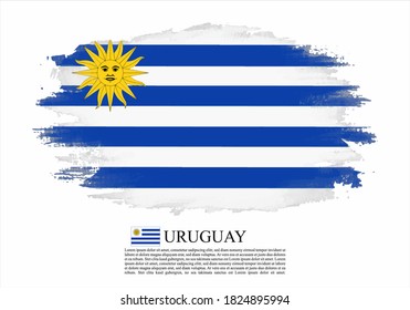 Textured and vector flag of Uruguay drawn with brush strokes. Texture and vector flag of Uruguay drawn with brush strokes.