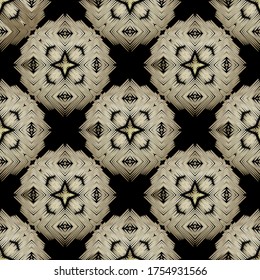 Textured vector seamless pattern. Geometric tapestry background. Repeat grunge tribal ethnic backdrop. Embroidered modern ornament. Stitching embroidery texture with zig zag lines, abstract shapes.