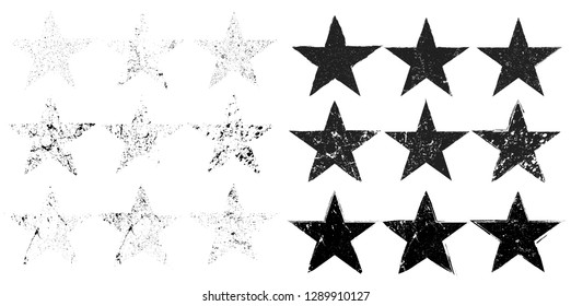 Textured vector Stars used for stamps, banners. Icon.