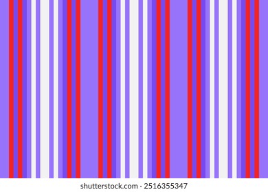 Textured vertical textile lines, 40s seamless fabric pattern. Post texture vector stripe background in indigo and red colors palette.