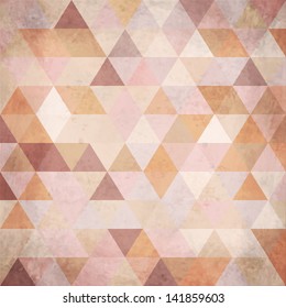 Textured vintage beige vector triangles background