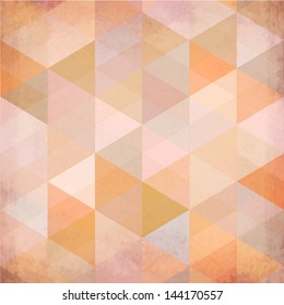 Textured vintage beige vector triangles background