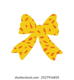 A textured vintage bow or ribbon in a flat vector style