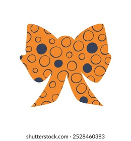 A textured vintage bow or ribbon in a flat vector style