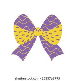 A textured vintage bow or ribbon in a flat vector style