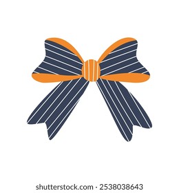 A textured vintage bow or ribbon in a flat vector style