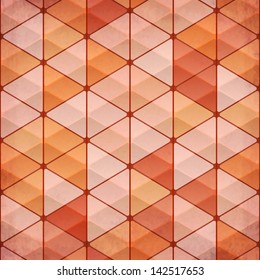 Textured vintage orange vector triangles background