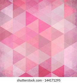 Textured Vintage Pink Vector Triangles Background