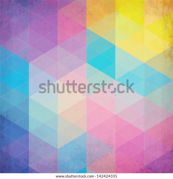 Download Textured Vintage Rainbow Vector Triangles Background Stock ...