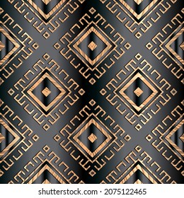 Texturierte Waffelmuster nahtlos. Ziergrunge, rhombus Hintergrund. Wiederholen Sie die schwarze Vektorhintergrund. Elegantes, ethnisch-griechisches Dekor im Stamm. Modernes kreatives Design. Endlose Ornat-Textur.