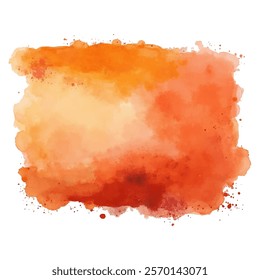 A textured watercolor background in shades of orange, ranging from light peach to deep reddish-orange, with subtle splatters