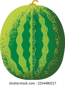 Texturierte Wassermelone flach Symbol. Süßes Sommerobst